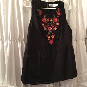 Adorable Floral Sleeveless Blouse